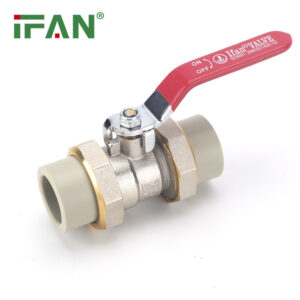 Gray PPR double union copper ball valve