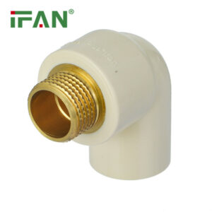 Beige CPVC Brass Male Elbow